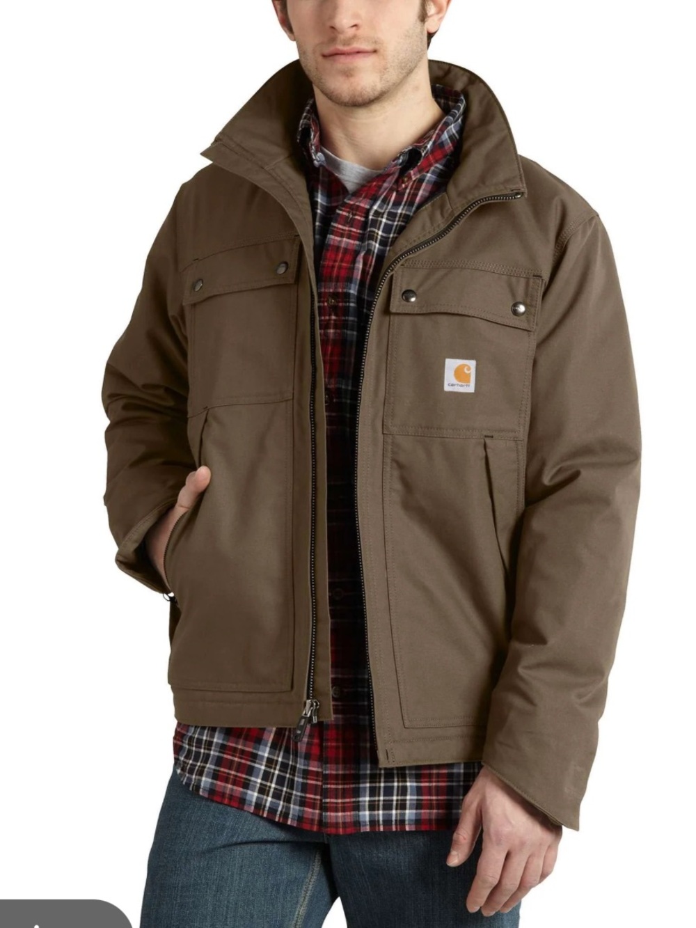 Carhartt Brown Quick Duck Jefferson Work Jacket, XL